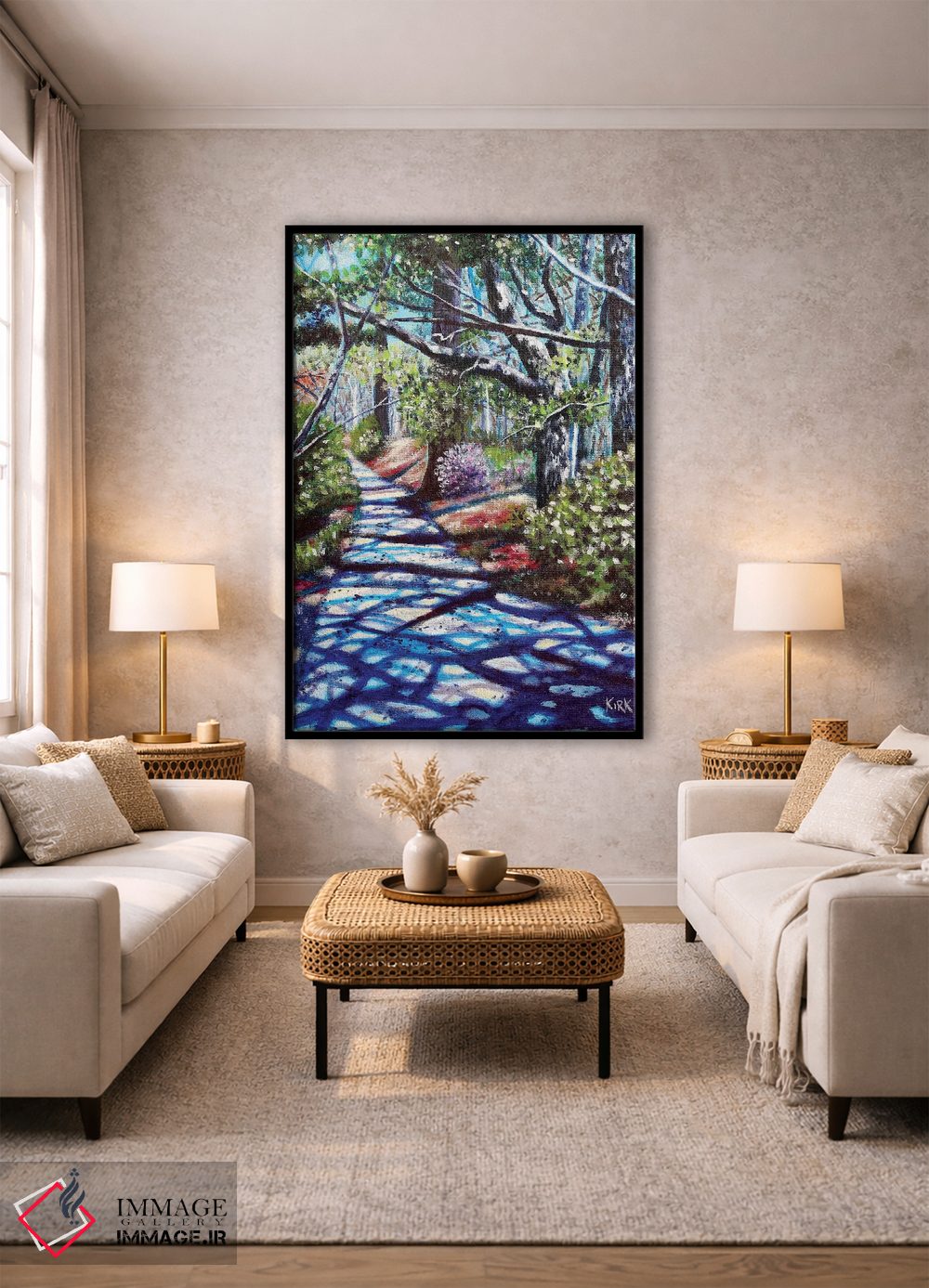 تابلو دکوراتیو پیاده روی دور پارک بروی هیل اثر جری لی کرک - D1B