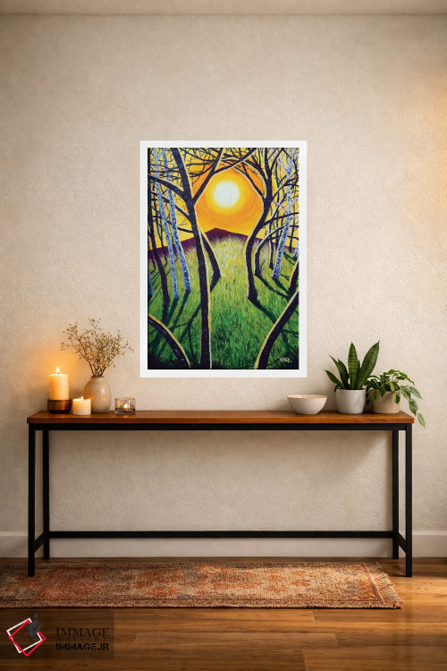 تابلو دکوراتیو طلوع خورشید بر فراز کوهستان اثر جری لی کرک - D3W