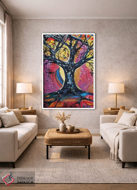 تابلو دکوراتیو درخت در چشم انداز انتزاعی اثر جری لی کرک - D1W