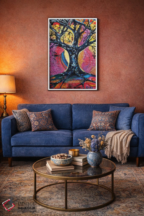 تابلو دکوراتیو درخت در چشم انداز انتزاعی اثر جری لی کرک - D3W