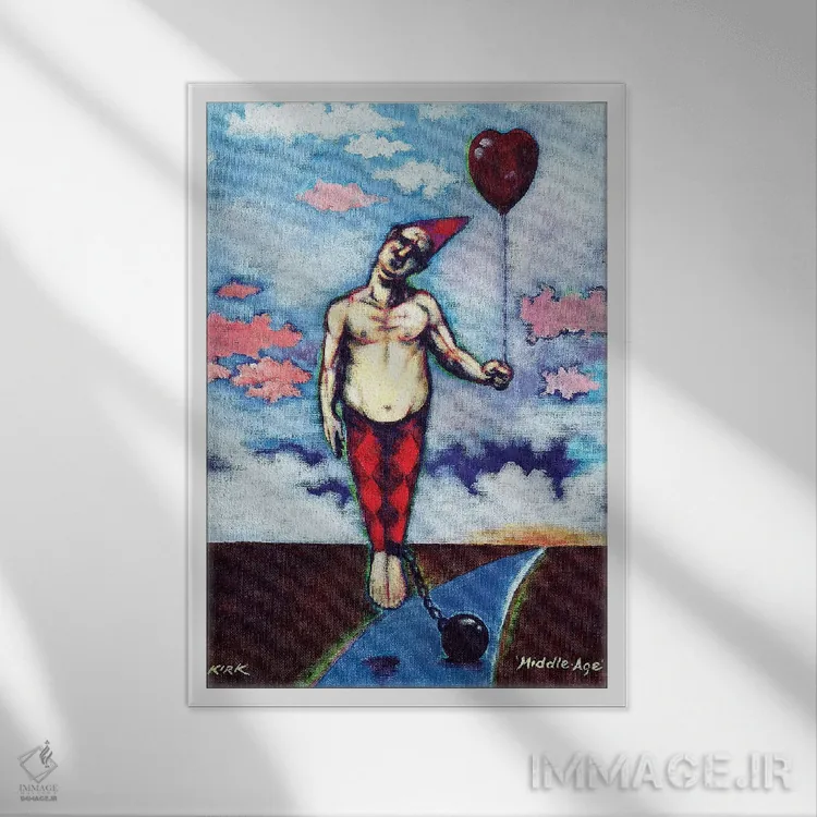 تابلو دکوراتیو میانسالی اثر جری لی کرک - نمای قابدار سفید