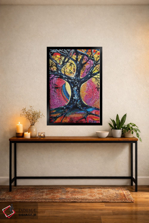 تابلو دکوراتیو درخت در چشم انداز انتزاعی اثر جری لی کرک - D5B