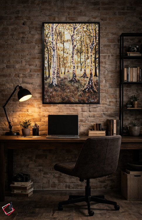 تابلو دکوراتیو نوری فراتر از این جنگل هاست اثر جری لی کرک - D6B