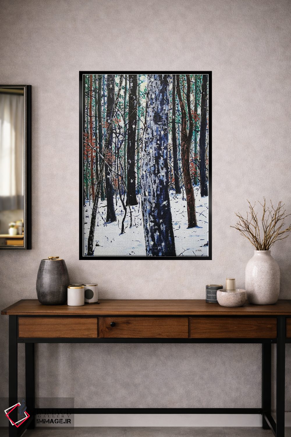 تابلو دکوراتیو جنگل در برف اثر جری لی کرک - D1B