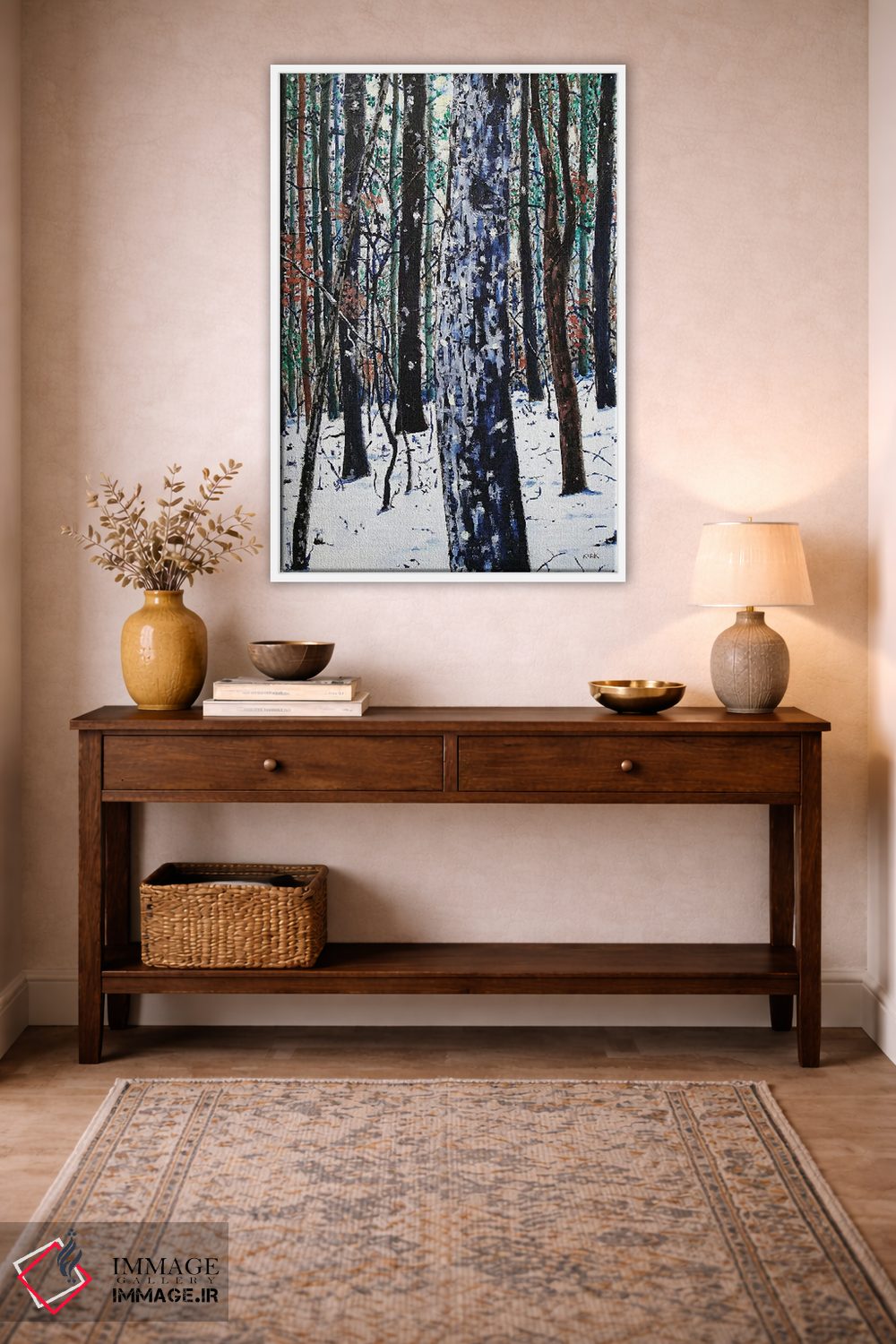 تابلو دکوراتیو جنگل در برف اثر جری لی کرک - D2W