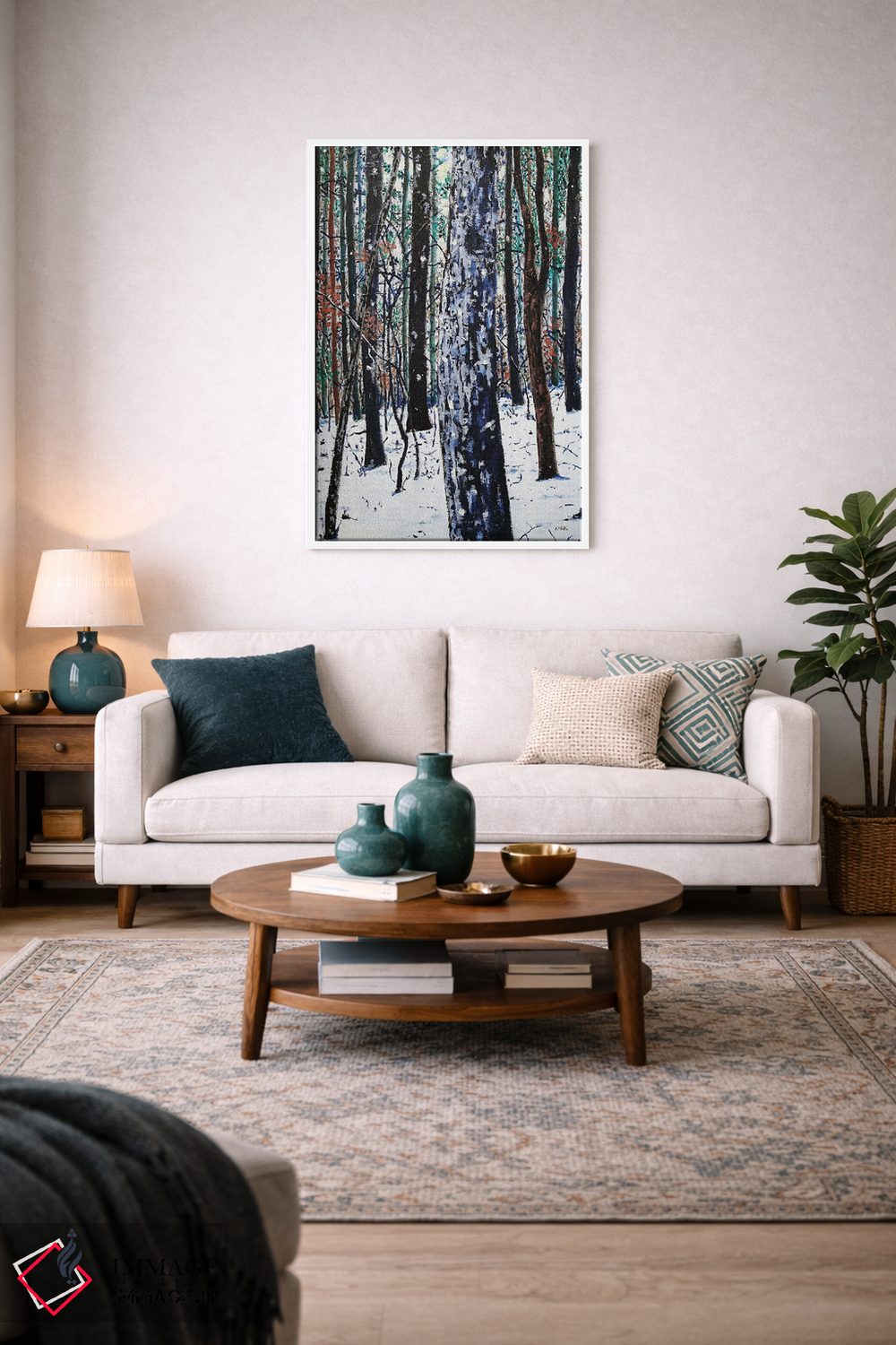 تابلو دکوراتیو جنگل در برف اثر جری لی کرک - D3W