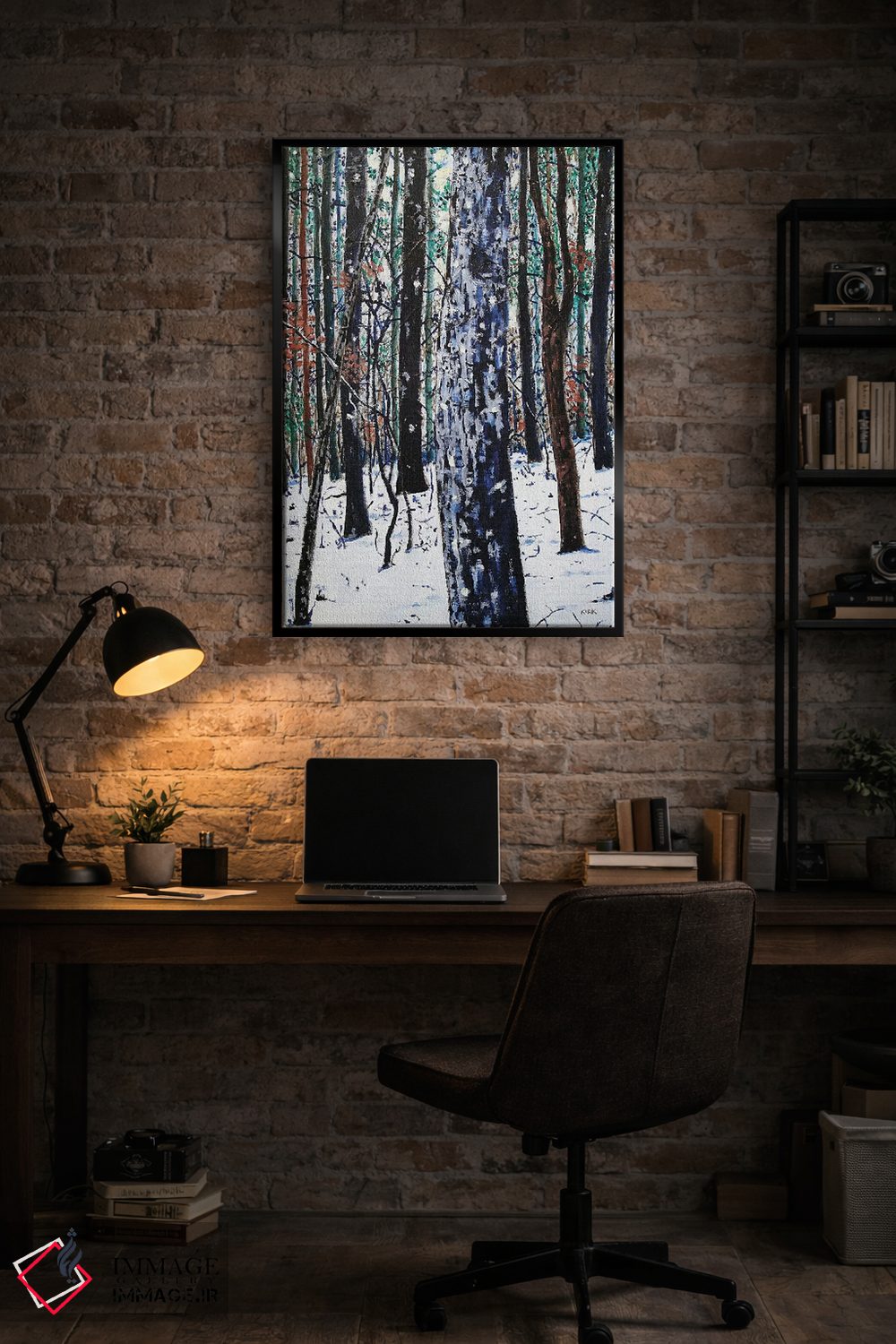 تابلو دکوراتیو جنگل در برف اثر جری لی کرک - D5B