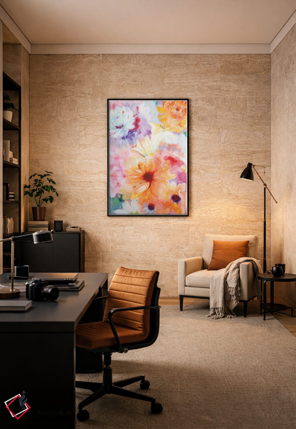 تابلو انتزاعی چیدمان گل ها اثر جیل مارتین - D6B