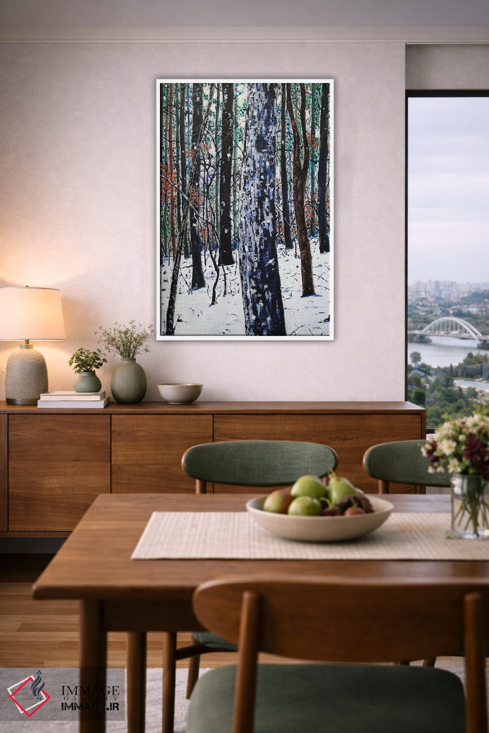 تابلو دکوراتیو جنگل در برف اثر جری لی کرک - D6W