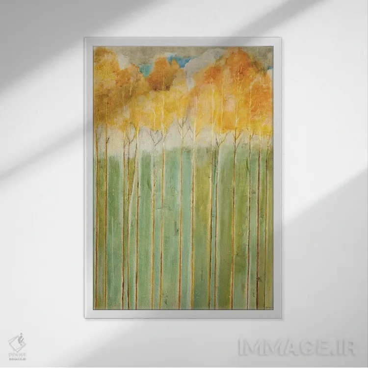 تابلو انتزاعی سنت اثر جیل مارتین - نمای قابدار سفید