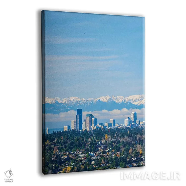 تابلو دکوراتیو Washington State. Seattle skyline and Olympic mountains,آمر… اثر مریل ایماجز - نمای پرسپکتیو محصول