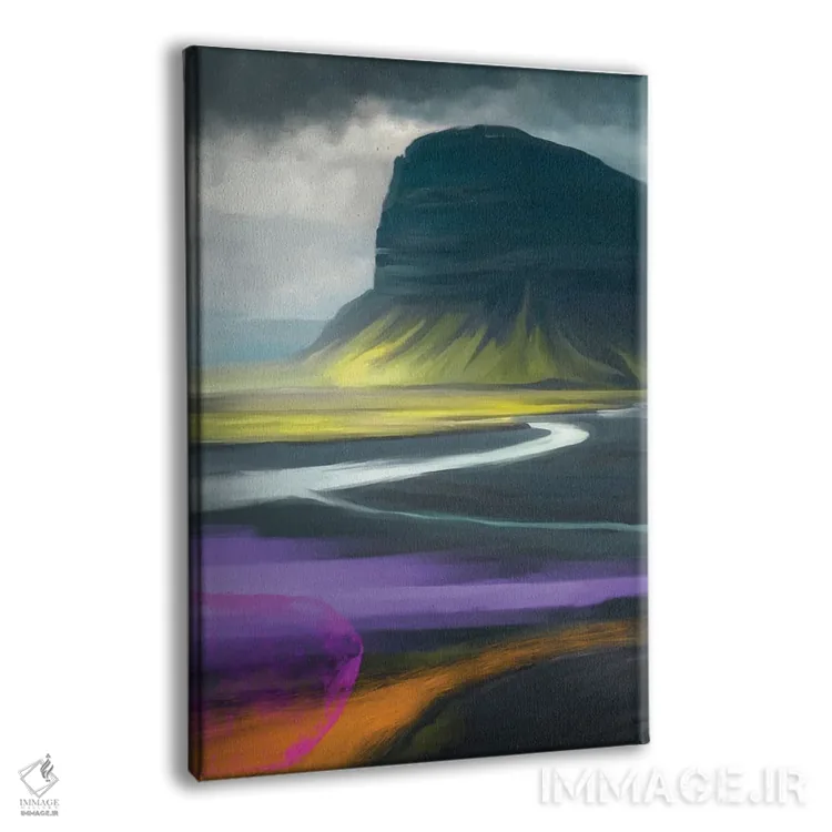 تابلو دکوراتیو بزرگراه ایسلند بنفش اثر جولیانا لوومر - نمای پرسپکتیو محصول