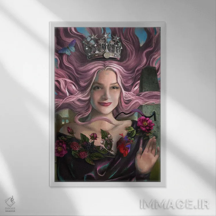 تابلو دکوراتیو برج اثر جولیانا لوومر - نمای قابدار سفید