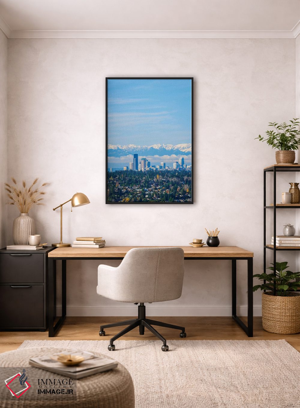 تابلو دکوراتیو Washington State. Seattle skyline and Olympic mountains,آمر… اثر مریل ایماجز - D2B