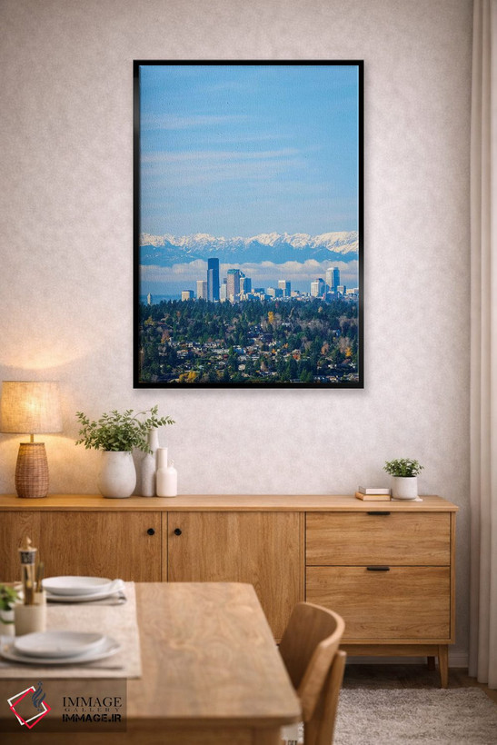 تابلو دکوراتیو Washington State. Seattle skyline and Olympic mountains,آمر… اثر مریل ایماجز - D4B