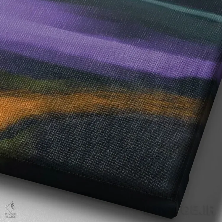 تابلو دکوراتیو بزرگراه ایسلند بنفش اثر جولیانا لوومر - نمای نزدیک بافت بوم