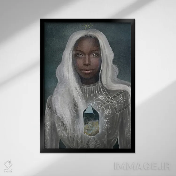 تابلو دکوراتیو آفرینش اثر جولیانا لوومر - نمای قابدار مشکی