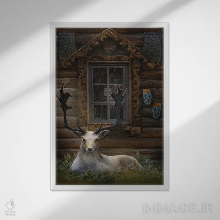 تابلو دکوراتیو خانه فریا اثر جولیانا لوومر - نمای قابدار سفید