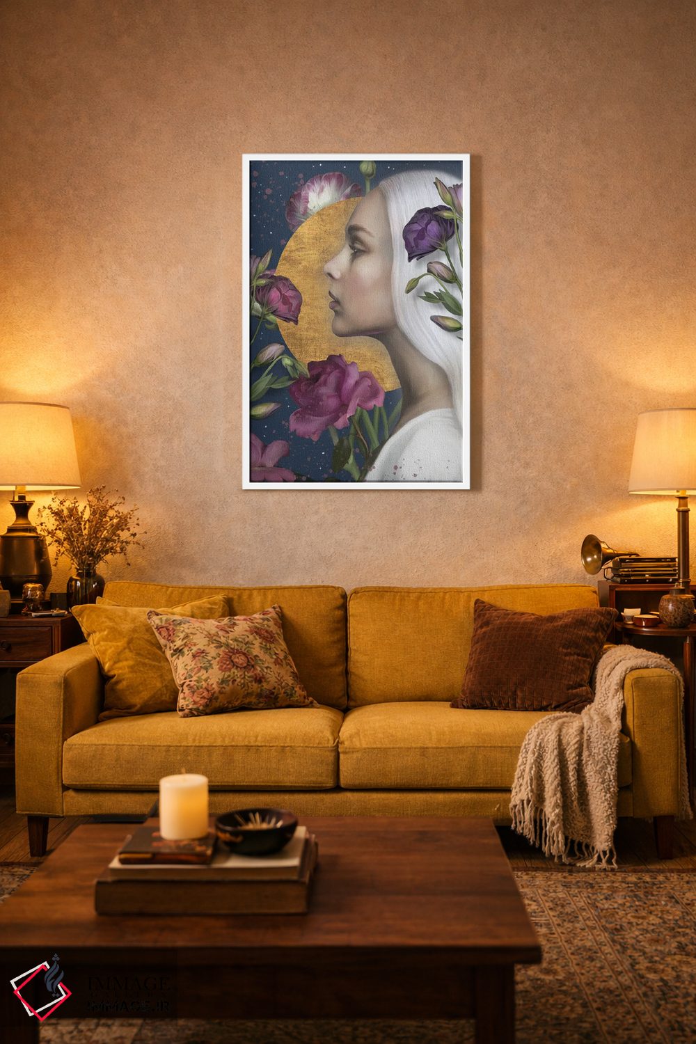 تابلو دکوراتیو ماه بنفش اثر جولیانا لوومر - D1W