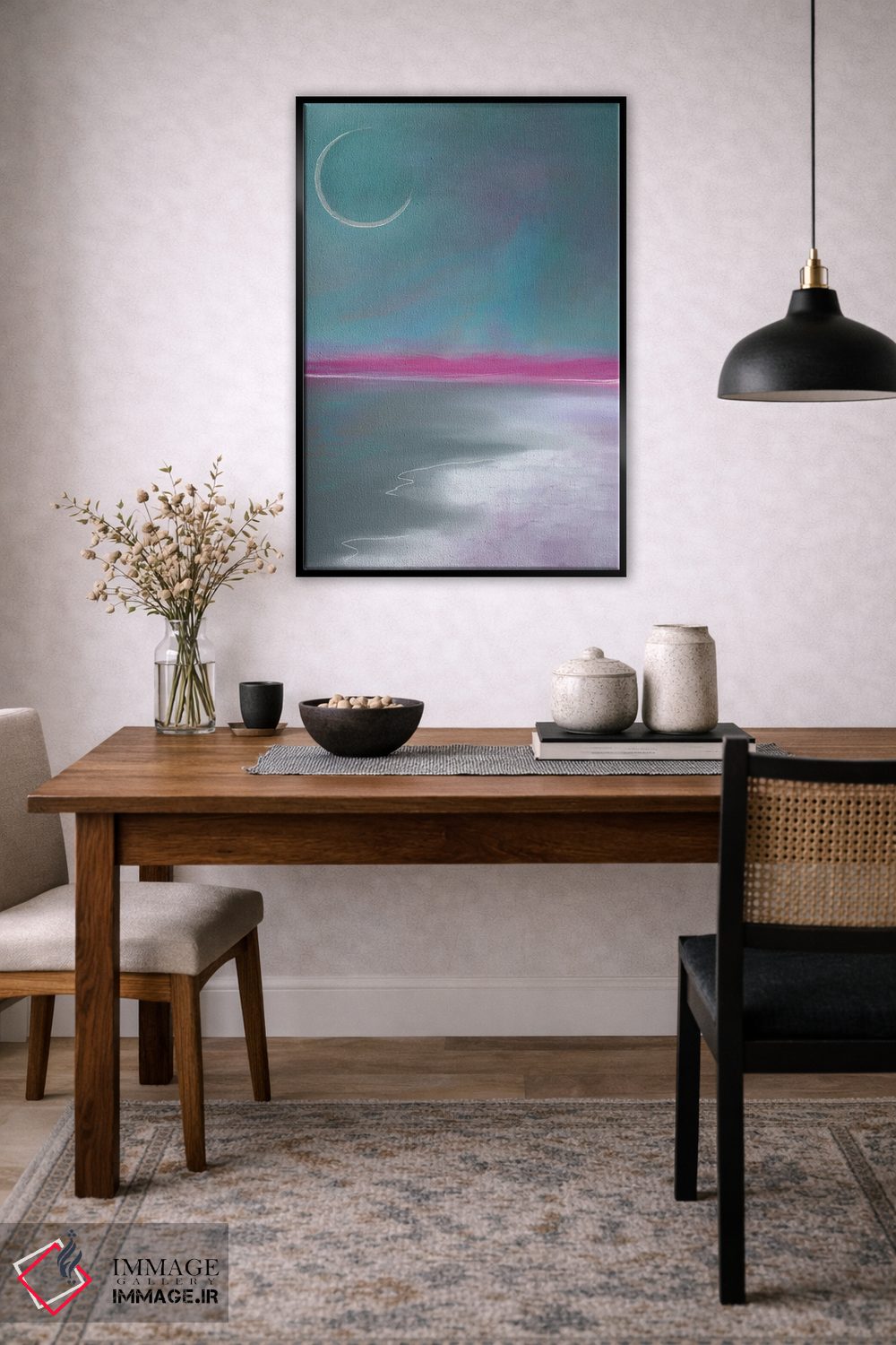 تابلو دکوراتیو طلوع ماه صورتی اثر جولیانا لوومر - D4B