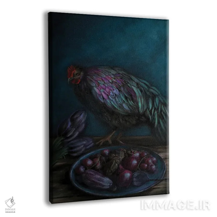 تابلو دکوراتیو سیاه و آبی اثر جولیانا لوومر - نمای پرسپکتیو محصول