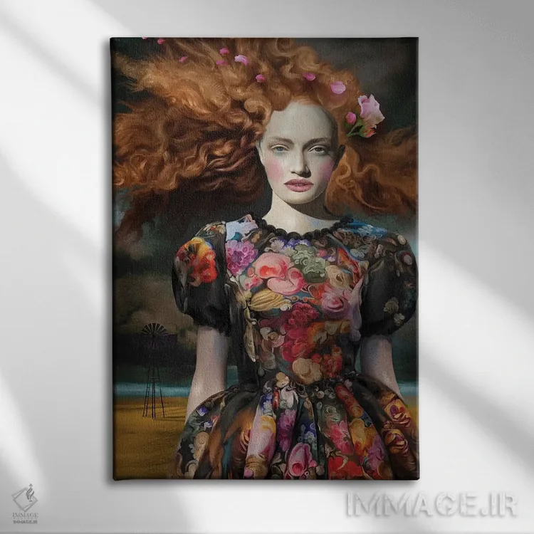 تابلو دکوراتیو گل وحشی اثر جولیانا لوومر - نمای روبهرو روی دیوار