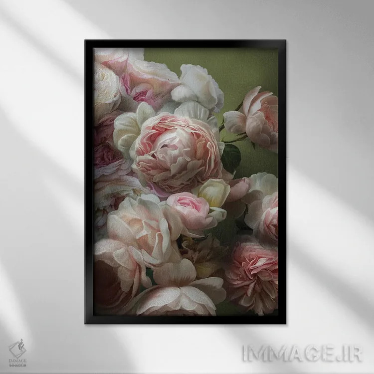 تابلو دکوراتیو سرخ شدگی اثر جولیانا لوومر - نمای قابدار مشکی