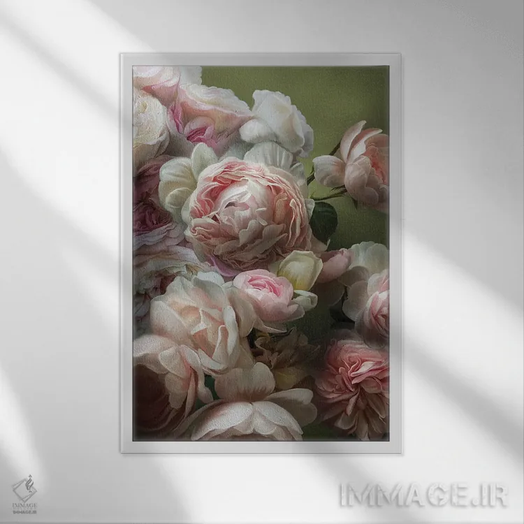 تابلو دکوراتیو سرخ شدگی اثر جولیانا لوومر - نمای قابدار سفید