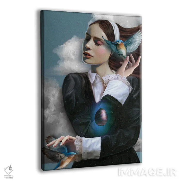 تابلو دکوراتیو مرغ آبی اثر جولیانا لوومر - نمای پرسپکتیو محصول