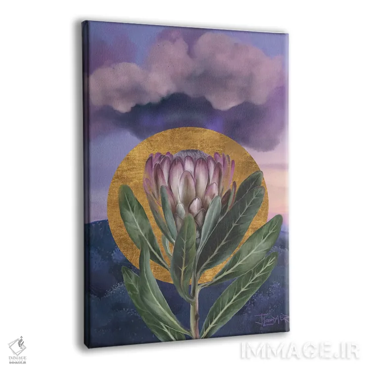 تابلو دکوراتیو طلوع پروتئای بنفش اثر جولیانا لوومر - نمای پرسپکتیو محصول