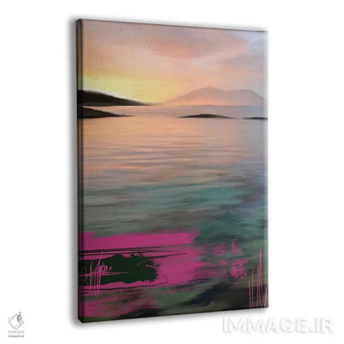 تابلو مدرن طلوع آفتاب لوفوتن صورتی اثر جولیانا لوومر - نمای پرسپکتیو محصول