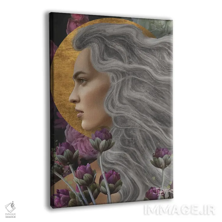 تابلو دکوراتیو خورشید نقره ای اثر جولیانا لوومر - نمای پرسپکتیو محصول