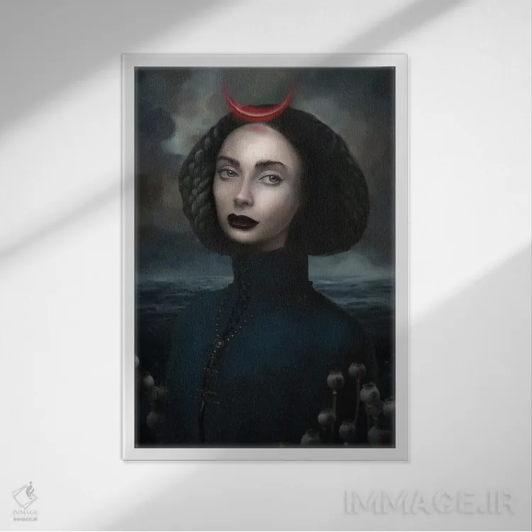 تابلو دکوراتیو اشک بار اثر جولیانا لوومر - نمای قابدار سفید