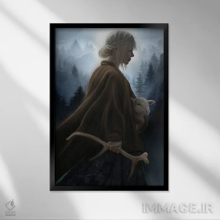 تابلو دکوراتیو اثر بی عنوان ۲۷ - نمای قابدار مشکی