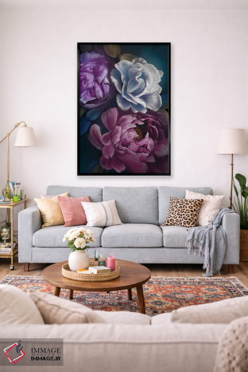 تابلو دکوراتیو گل های تیره اثر جولیانا لوومر - D1B