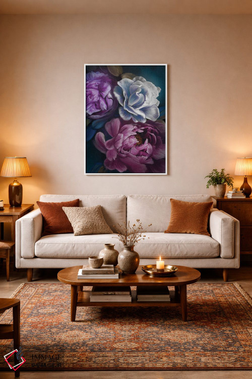 تابلو دکوراتیو گل های تیره اثر جولیانا لوومر - D3W