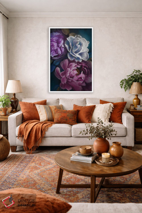 تابلو دکوراتیو گل های تیره اثر جولیانا لوومر - D2W