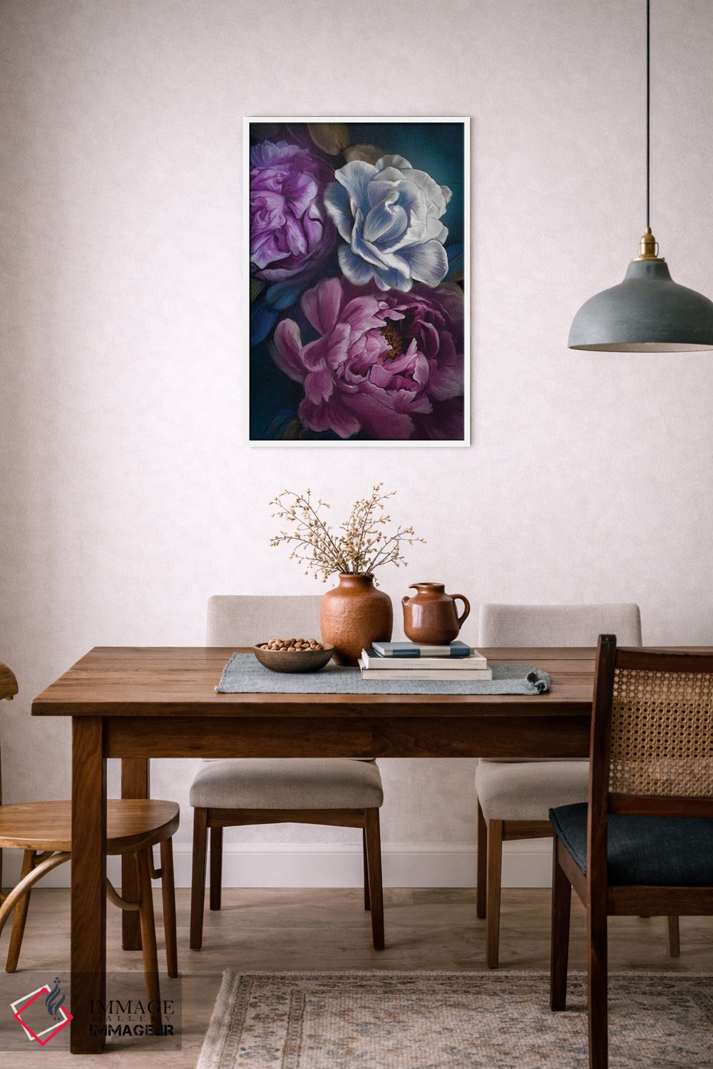 تابلو دکوراتیو گل های تیره اثر جولیانا لوومر - D6W