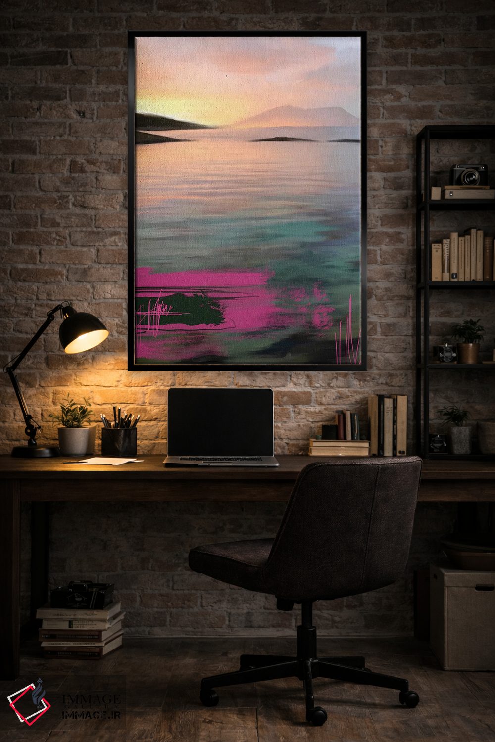 تابلو مدرن طلوع آفتاب لوفوتن صورتی اثر جولیانا لوومر - D5B