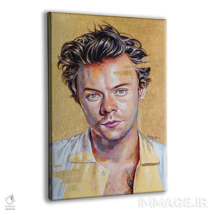 تابلو دکوراتیو هری استایلز اثر جکی لیو - نمای پرسپکتیو محصول