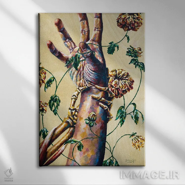 تابلو دکوراتیو مرگ پذیری اثر جکی لیو - نمای روبهرو روی دیوار