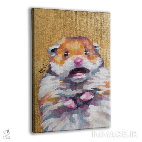 تابلو دکوراتیو میم همستر اثر جکی لیو - نمای پرسپکتیو محصول