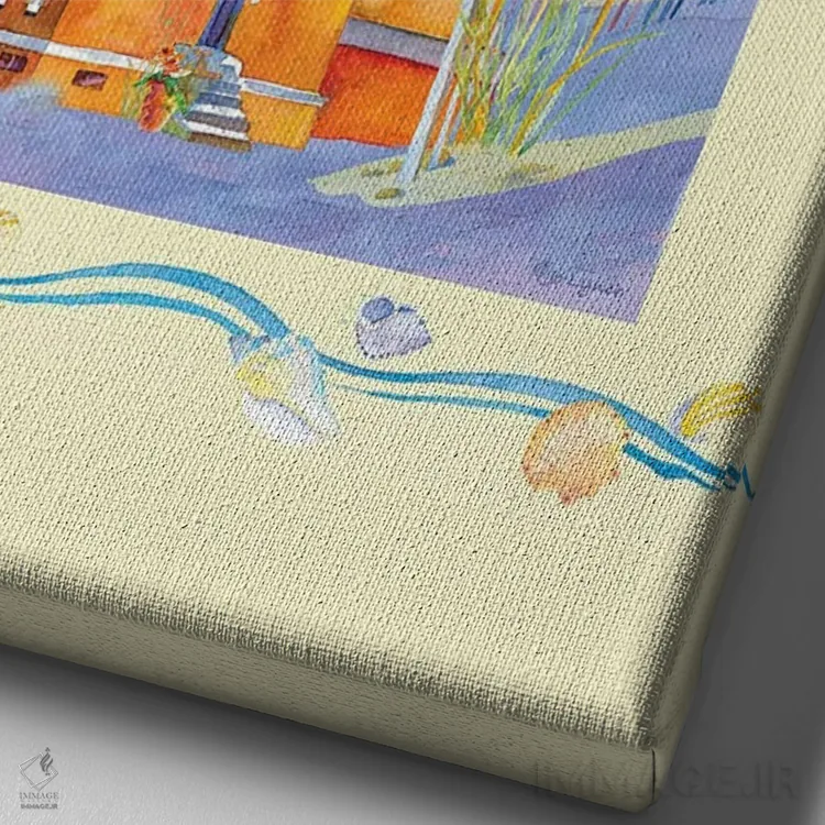 تابلو دکوراتیو فانوس دریایی کوریتاک یک اثر جو لینچ - نمای نزدیک بافت بوم