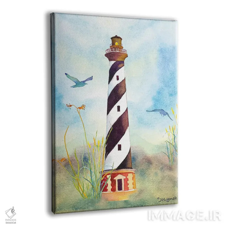 تابلو دکوراتیو فانوس دریایی کیپ هترس دو اثر جو لینچ - نمای پرسپکتیو محصول