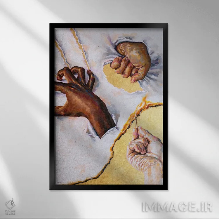 تابلو دکوراتیو بیست بیست اثر جکی لیو - نمای قابدار مشکی