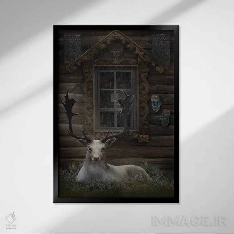 تابلو دکوراتیو خانه فریا اثر جولیانا لوومر - نمای قابدار مشکی