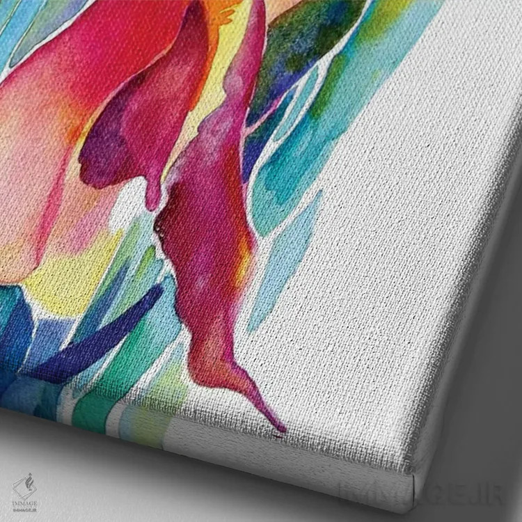 تابلو دکوراتیو گل زنبق اثر جو لینچ - نمای نزدیک بافت بوم