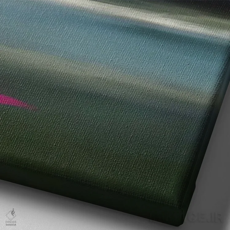 تابلو مدرن ویکن صورتی اثر جولیانا لوومر - نمای نزدیک بافت بوم