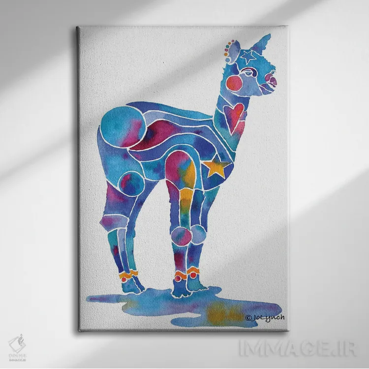 تابلو دکوراتیو بچه آلپاکا اثر جو لینچ - نمای روبهرو روی دیوار