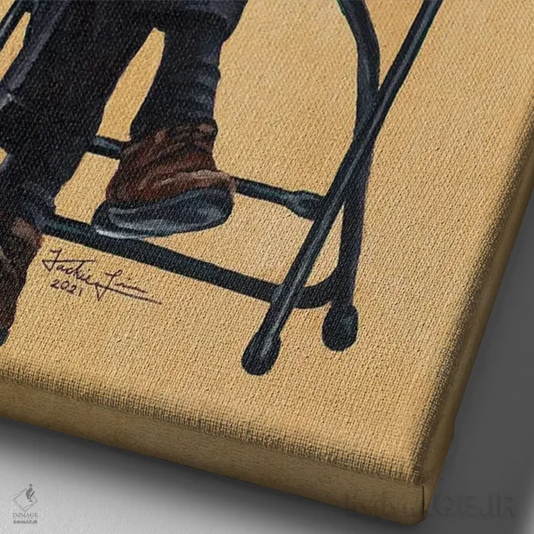 تابلو دکوراتیو برنی اثر جکی لیو - نمای نزدیک بافت بوم